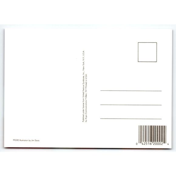 Garfield Christmas Postcard Santa Claus Jim Davis Comic Orange Tabby Cat 1978 - Picture 2 of 2